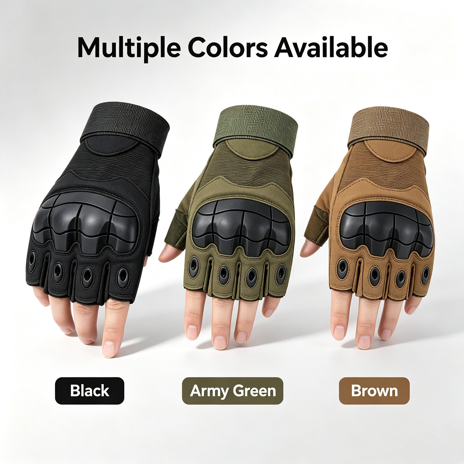 Fingerless Tactical Half-Finger Gloves for Motorcycle Driving Cycling Outdoor