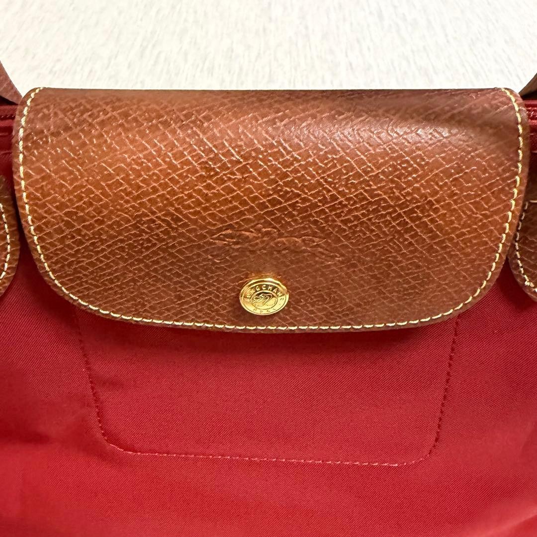 Good Condition Longchamp Le Pliage Red Tote Bag