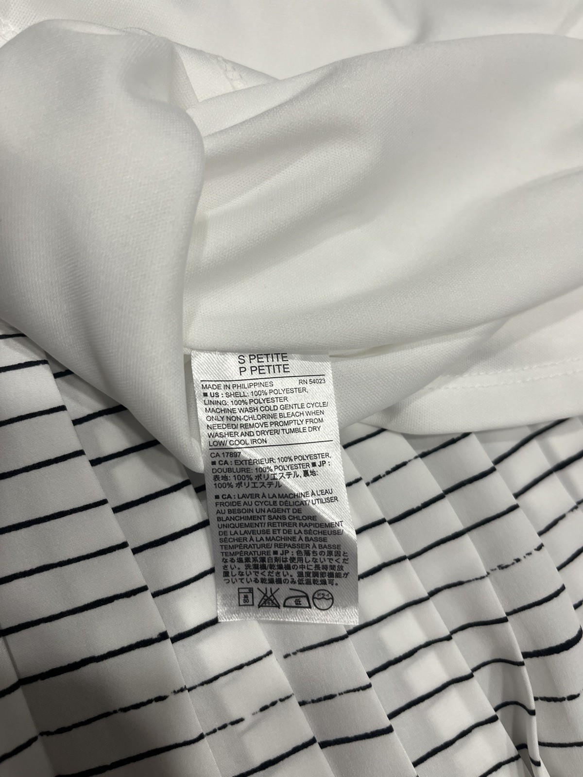 Banana Republic Striped Pleated Midi Skirt Small Black White Accordion Pull On
