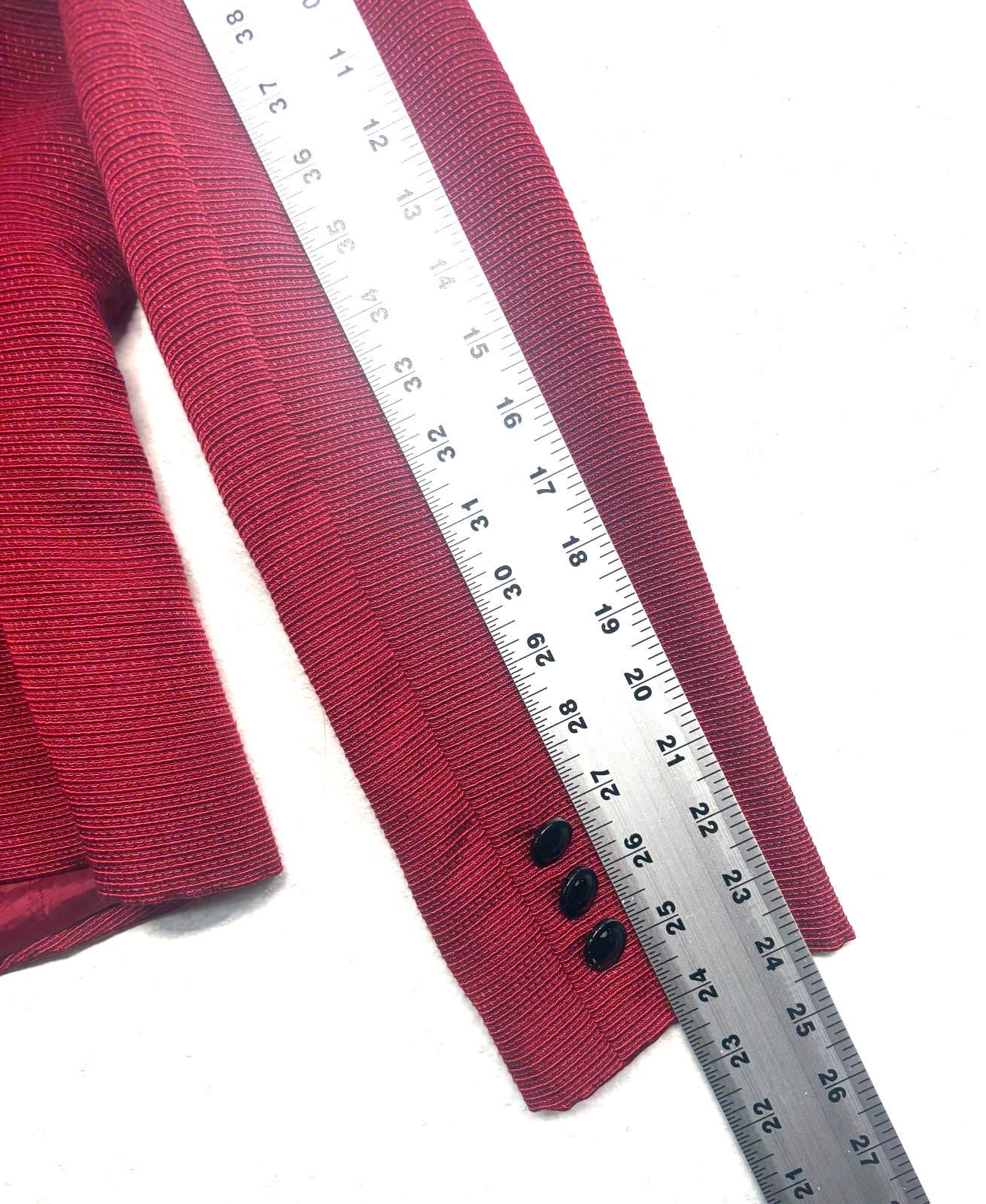 Antonio Melani M 8 10 Red 2pc Skirt Suit Double Breasted Square Neck Knit Career