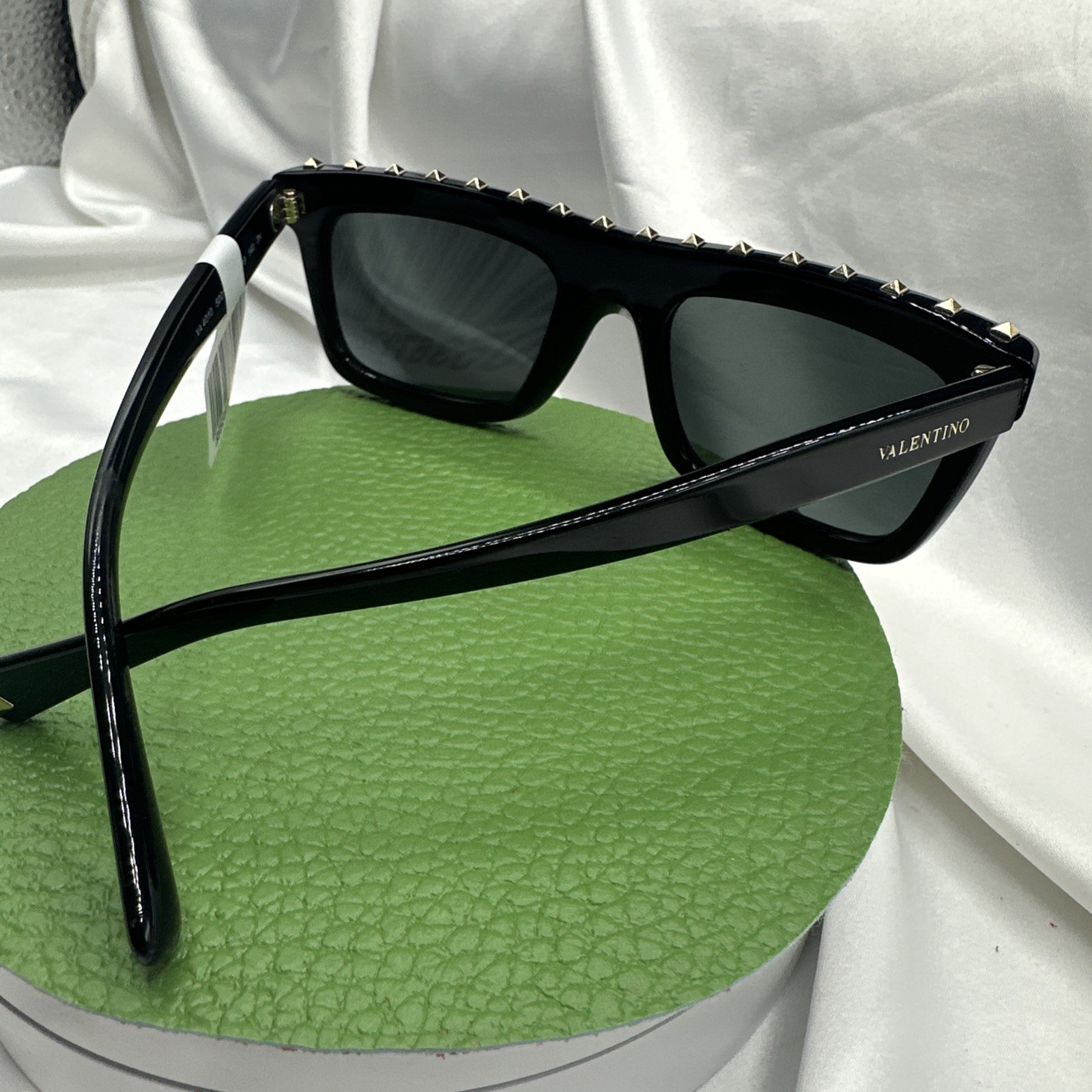 NWT VALENTINO Black/Grey /Gold spikes Sunglasses. NO case.#BL2107270. See pics.