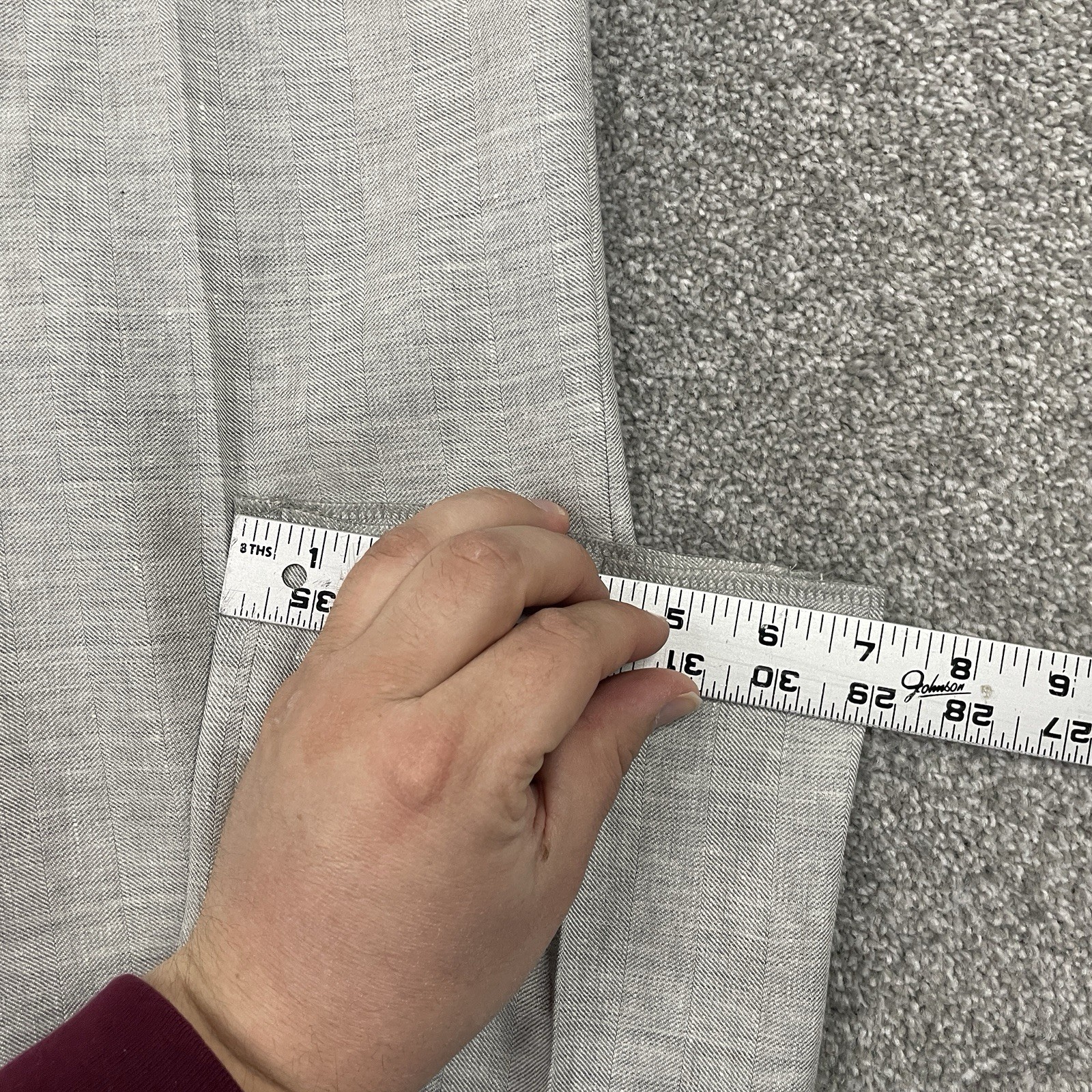 Hawes & Curtis Trouser Pant Men 32 Linen Wool Vitale Barberis Traveller Unhemmed
