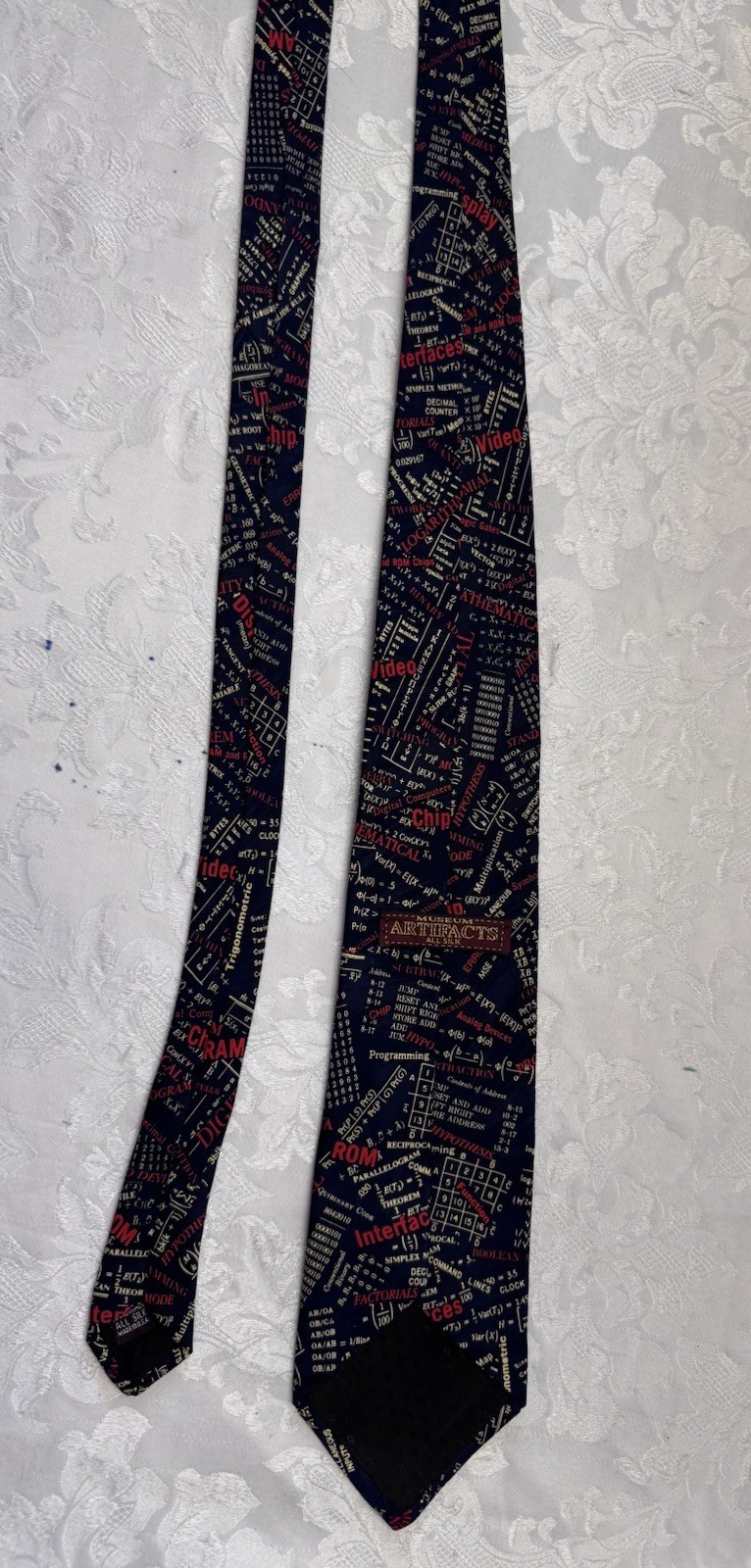 Museum Artifacts Silk Tie Math Computer Science Matrix ROM Chip Geek Nerd Dad