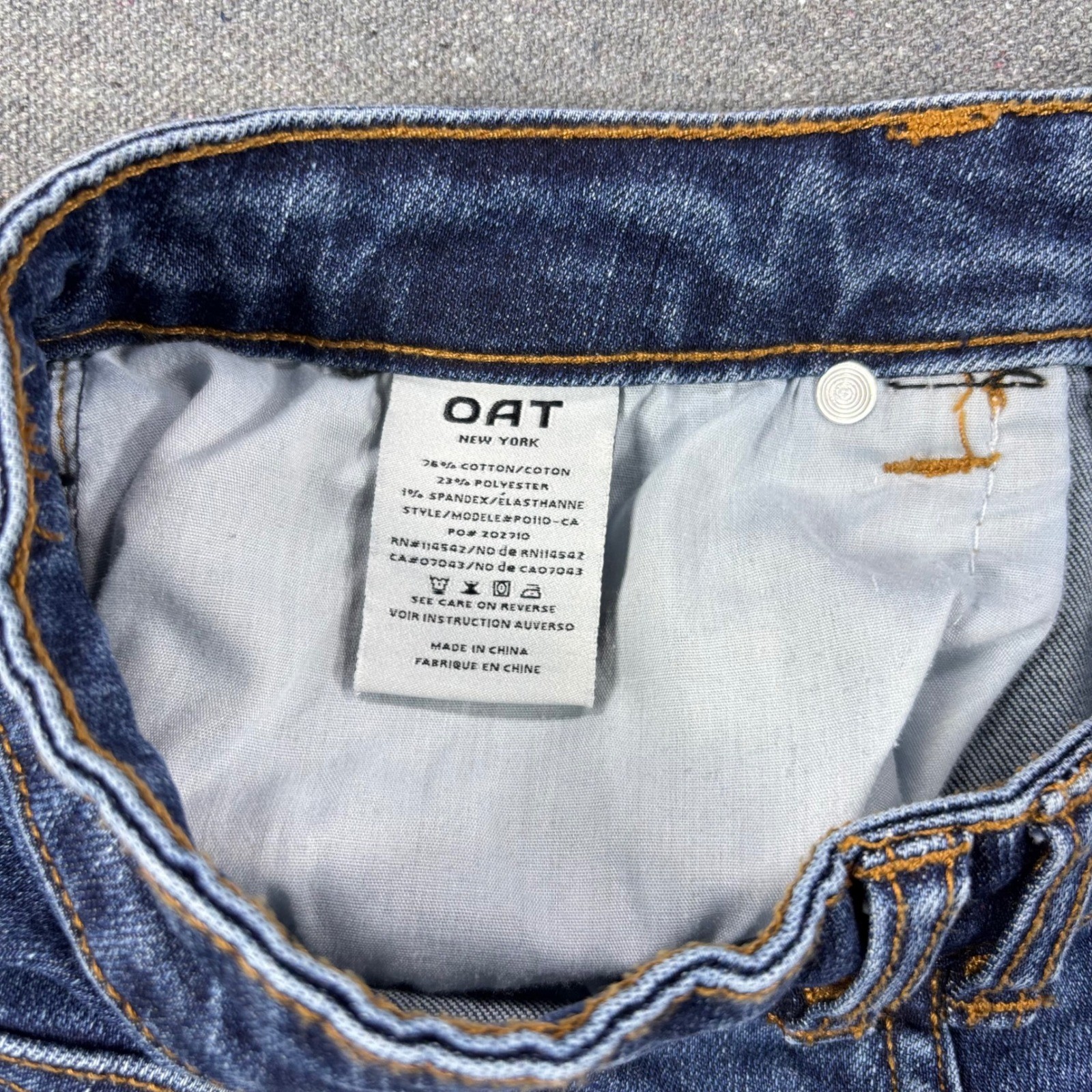 OAT New York Jeans Womens 8/29 Blue High Rise Bootcut Stretch Denim PO110-CA