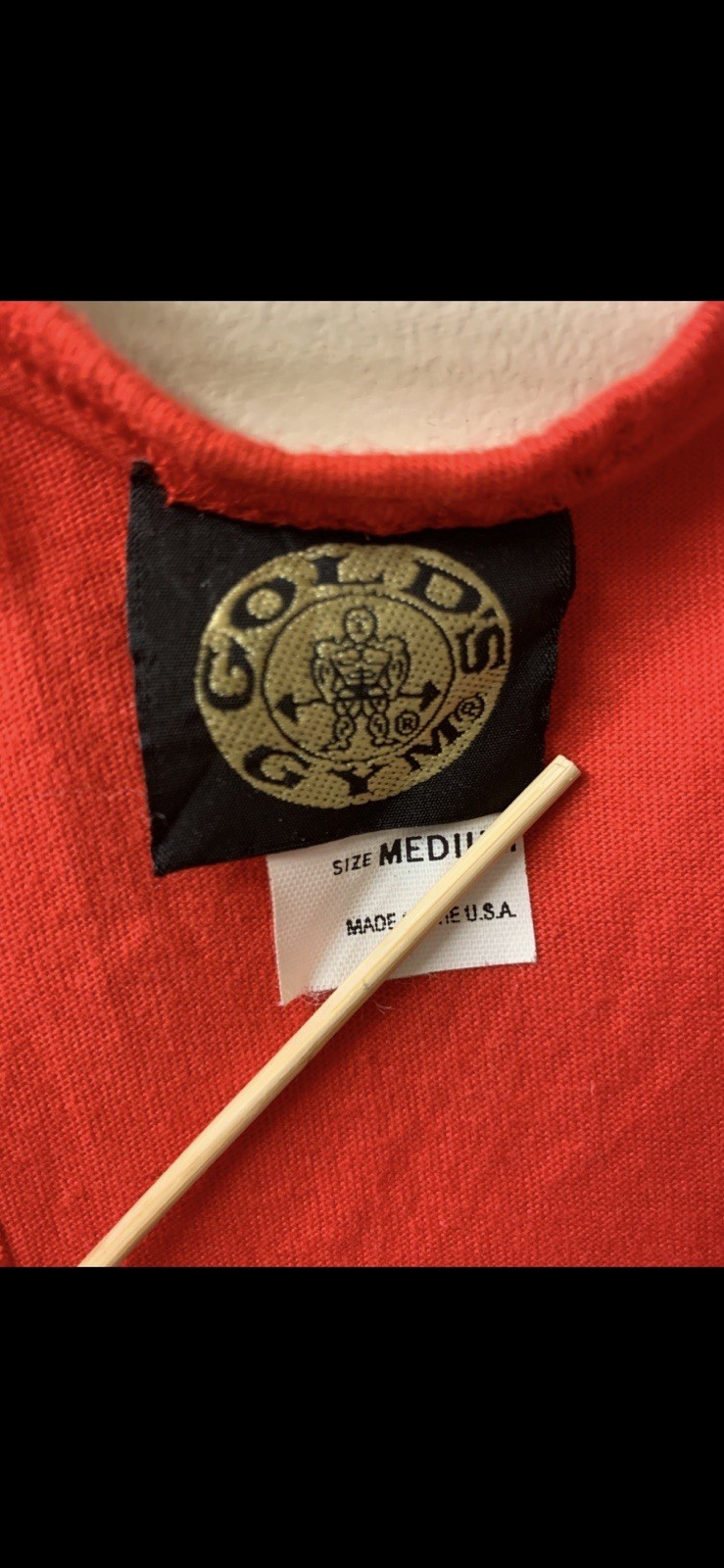 Vintage 90s Gold’s Gym Stringer Tank Top Red – Men’s M – Made in USA
