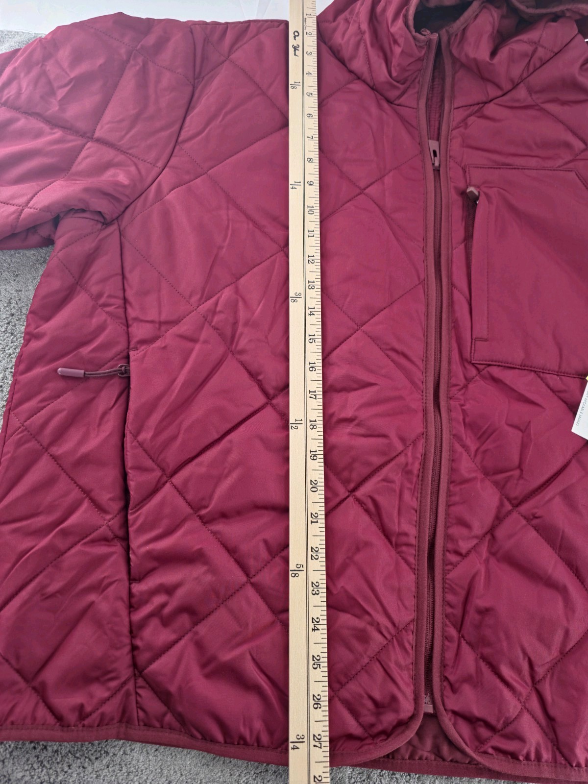 All in Motion Men’s Lightweight Packable Hooded Full Zip Jacket Burgundy XXL