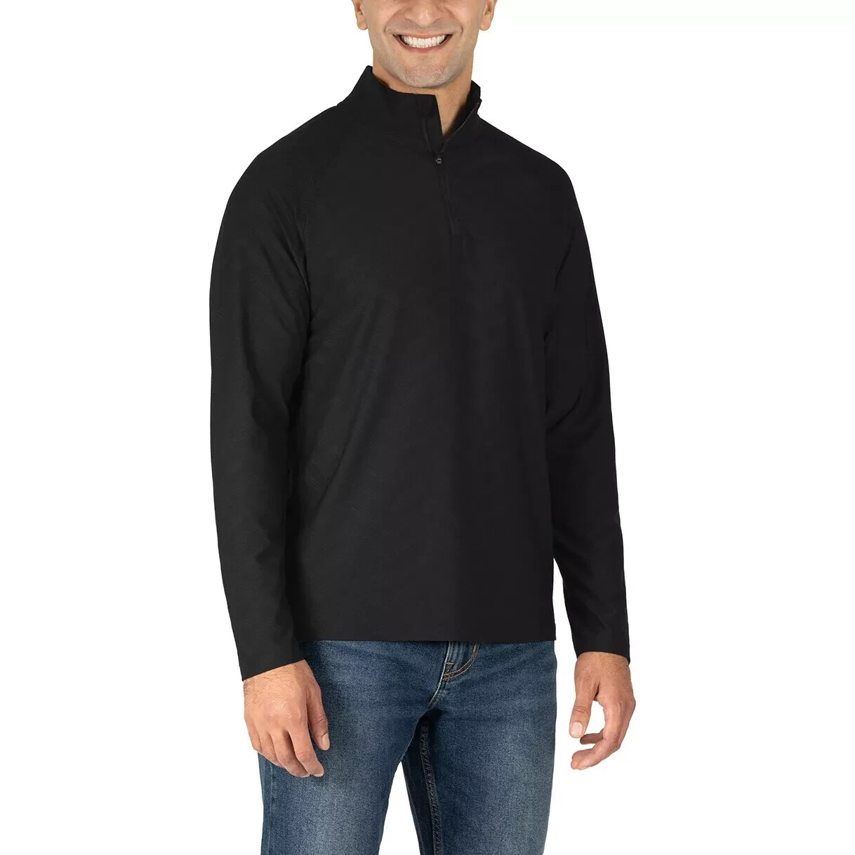 Gerry Men’s Active Quarter Zip Regular Fit Top, Black, Size M