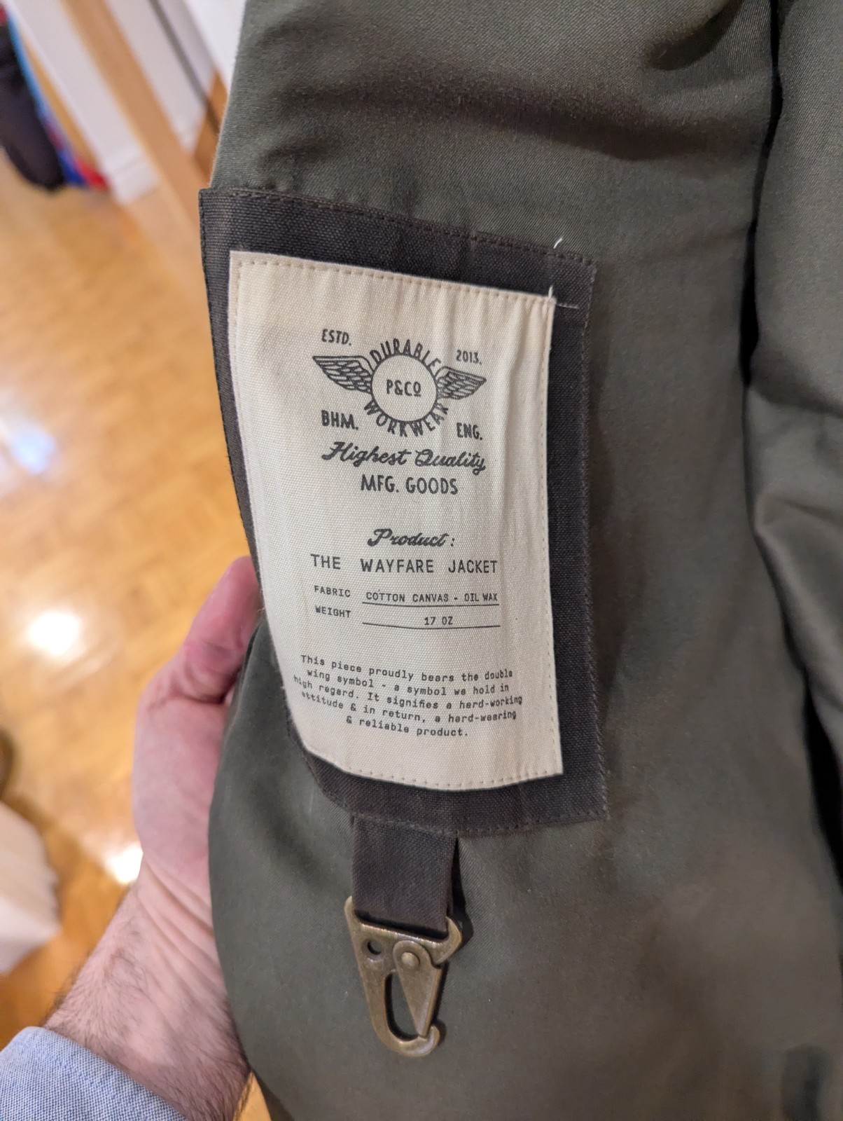 P&Co Wayfare Waxed Canvas Jacket – Olive (XL)
