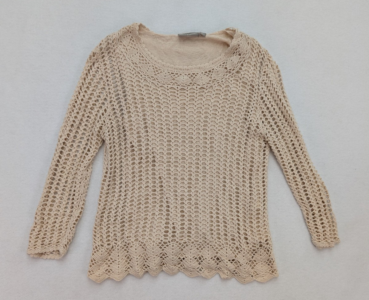 Croft & Barrow Women’s Sweater Top Size M Open Knit Bohemian Art Hippie