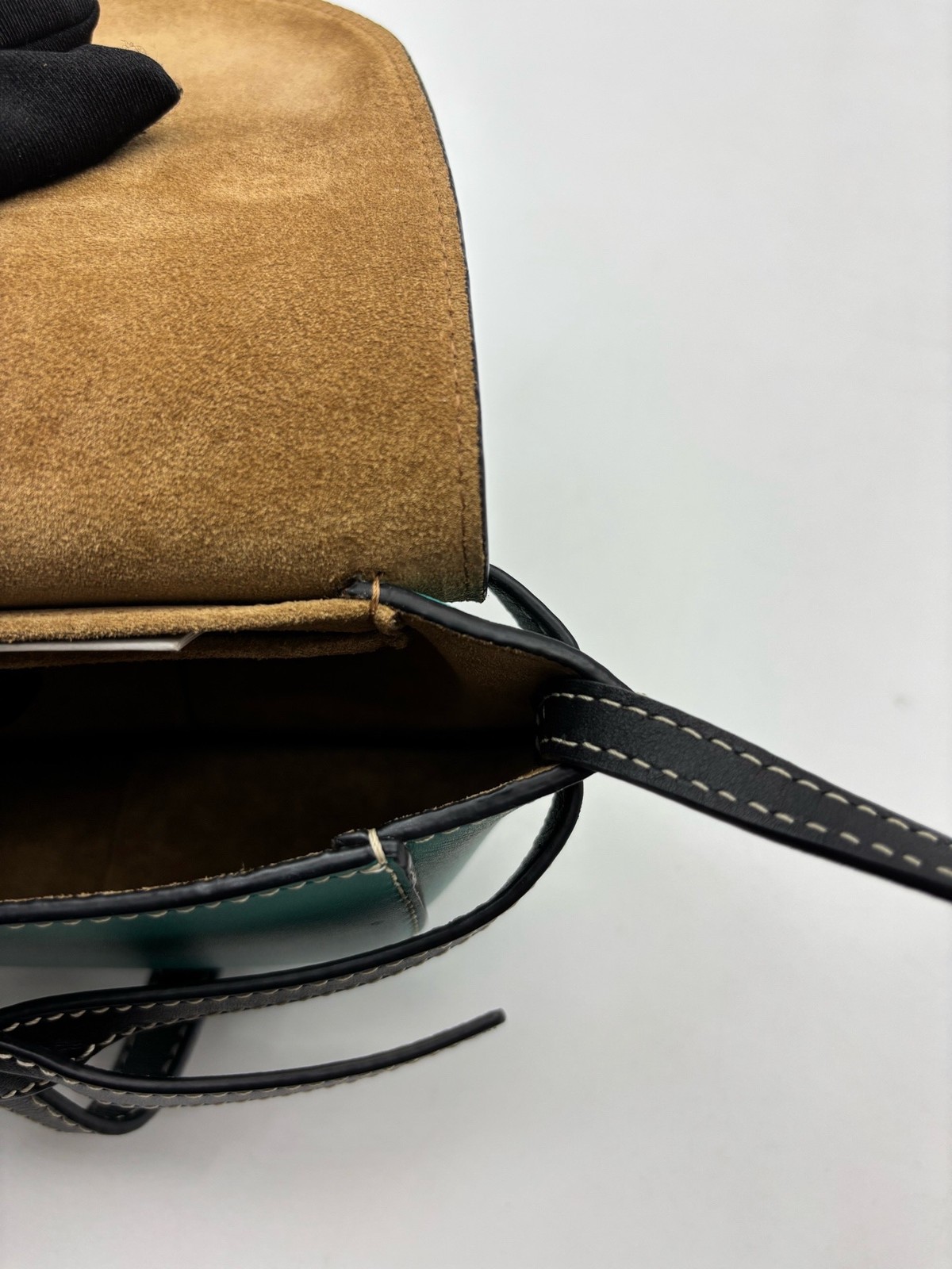 Loewe Pre-Owned Authentic Gate Saddle Bag Blue 13*8*11cm