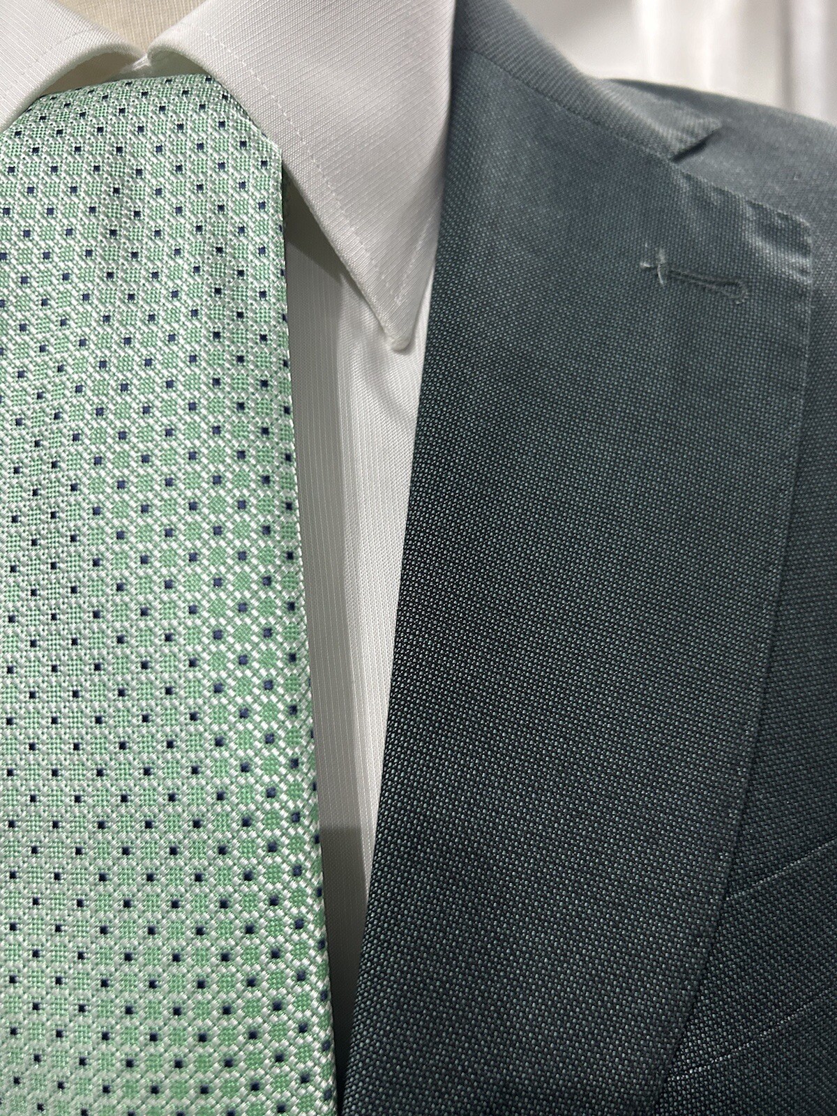 Men’s Tailored Dark Green Chicco Slim Fit Drop 7 Made In Italy Size 44 46