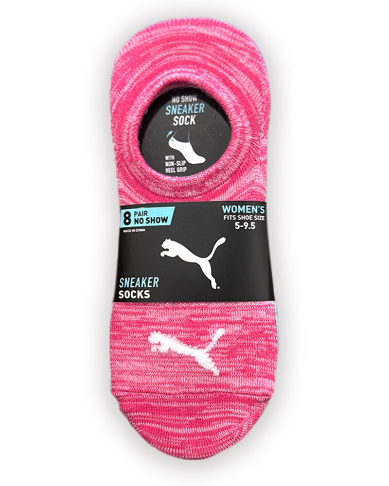 PUMA Ladies no show Sneaker Liner Socks , 8-Pack ( Multicolor)