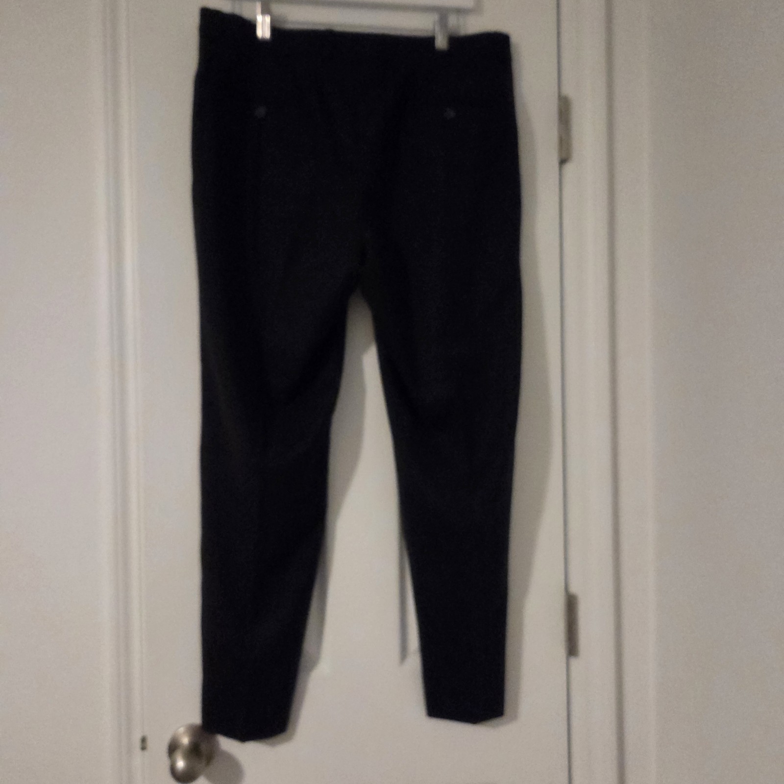 3Sixty5 Mens Black Wool Dress Pants Flat Front Tapered Stretch Waist 36R NWOT
