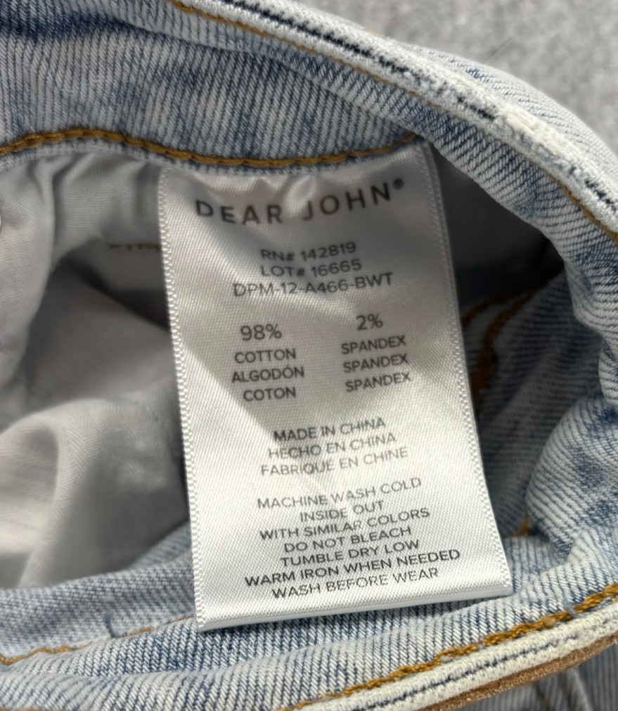 Dear John Olivia High Rise Jeans Size 30 Light Wash Distressed Stretch Grunge