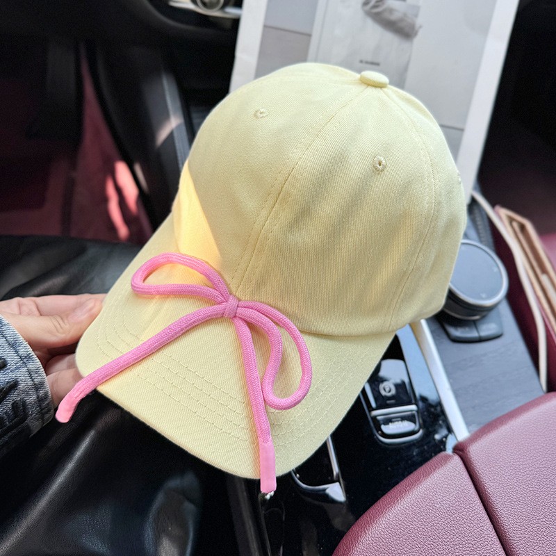 Cute Coquette Bow Baseball Cap Balletcore Soft Girl Pastel Pink Sun Hat