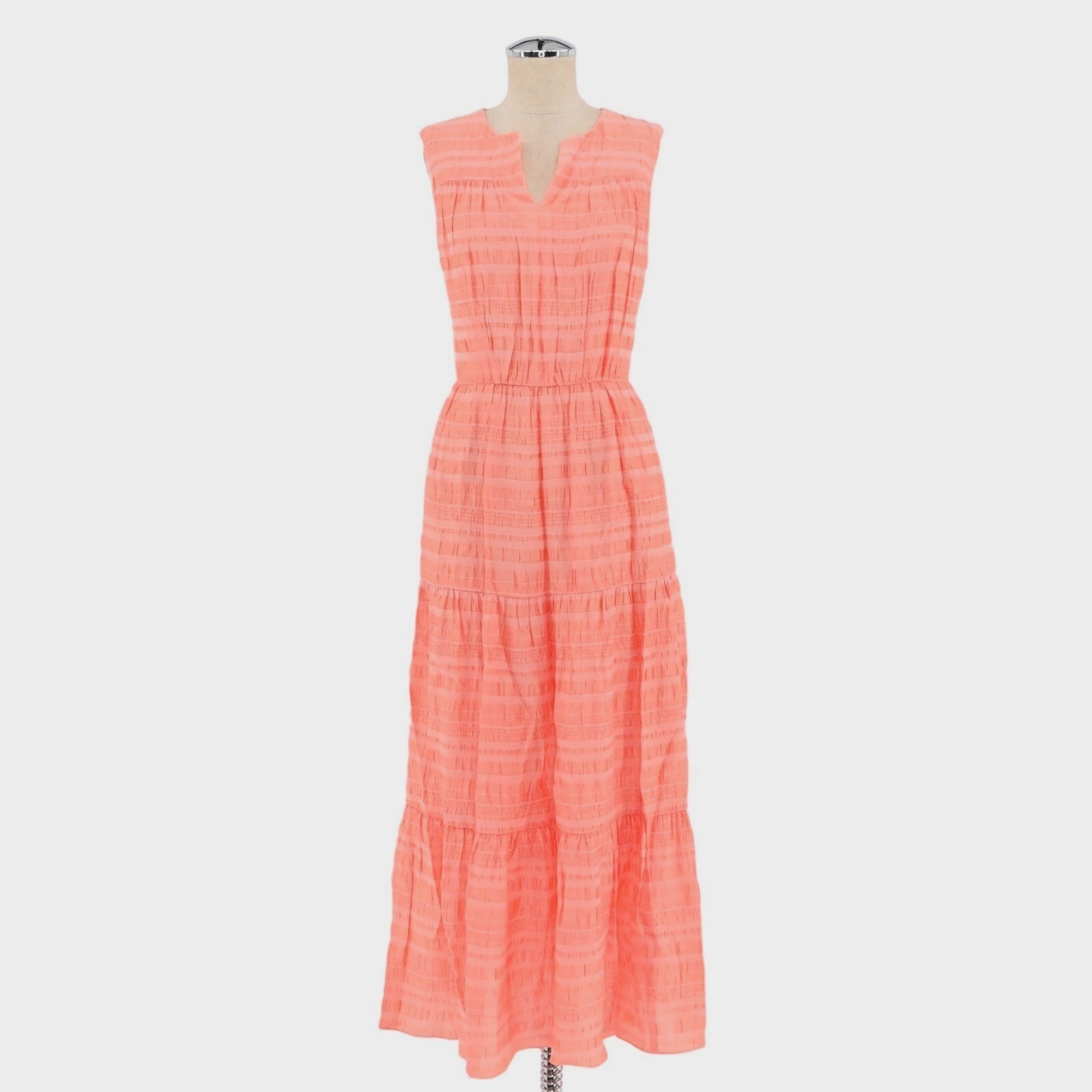 GAL MEETS GLAM Fiona Maxi Dress Sz 4 Coral Cottagecore Brunch Sleeveless Tiered