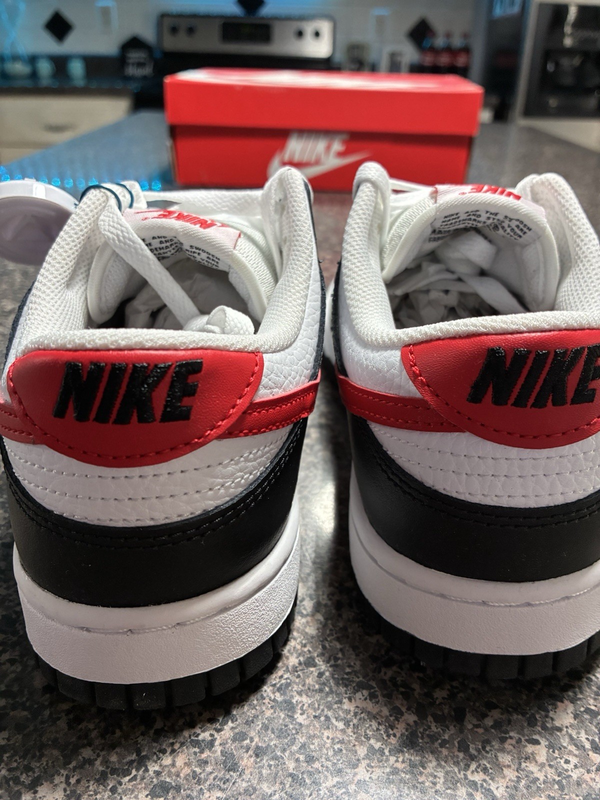 Nike Air Dunk Low Red Panda Black White Red Sneakers Size 7.5 FB3354 001