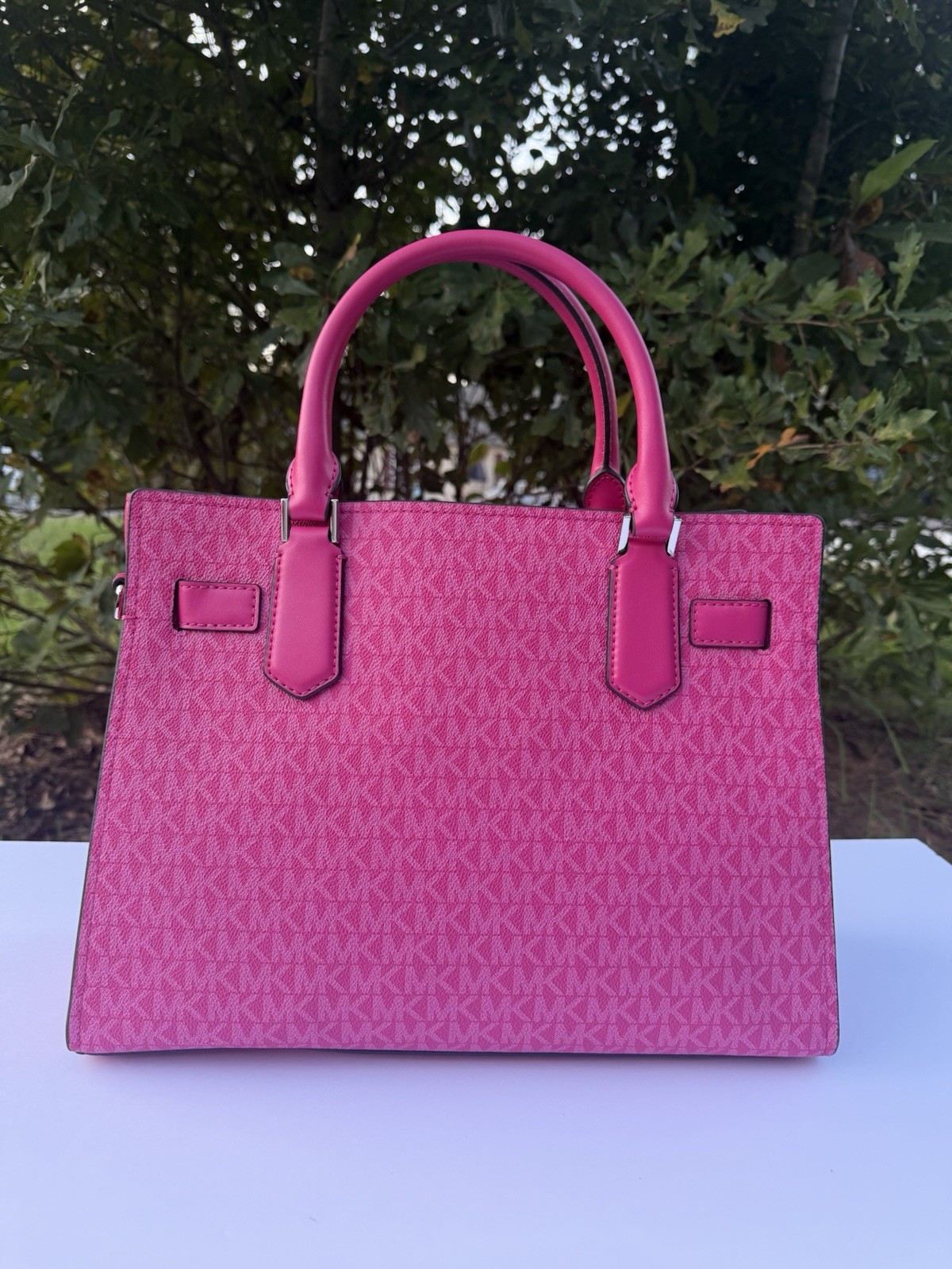 Authentic Michael Kors Bag Medium Hamilton Satchel Dragonfruit MK Logo Purse NWT