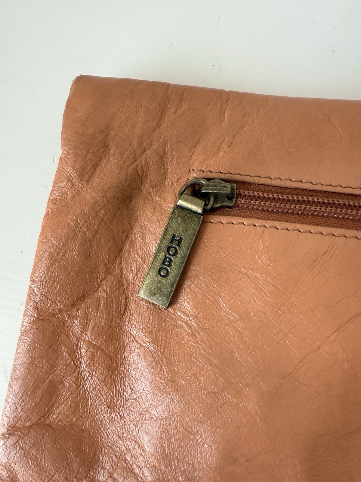 Hobo leather clutch Bag Orange Envelope 11.5×6 Inches