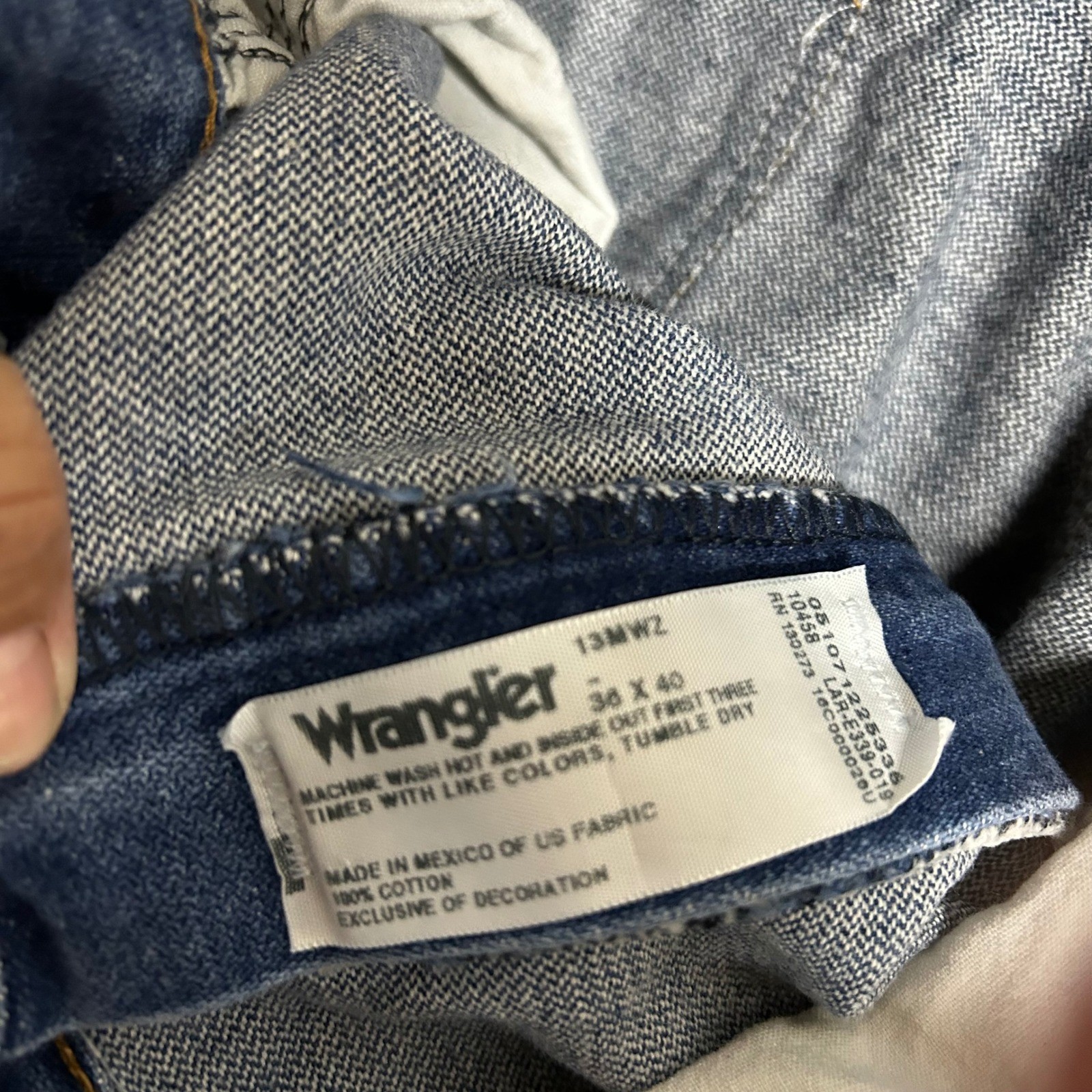 Wrangler Jeans Mens Size 36×40 Blue Cowboy Cut 13MWZ Original Fit Straight Leg