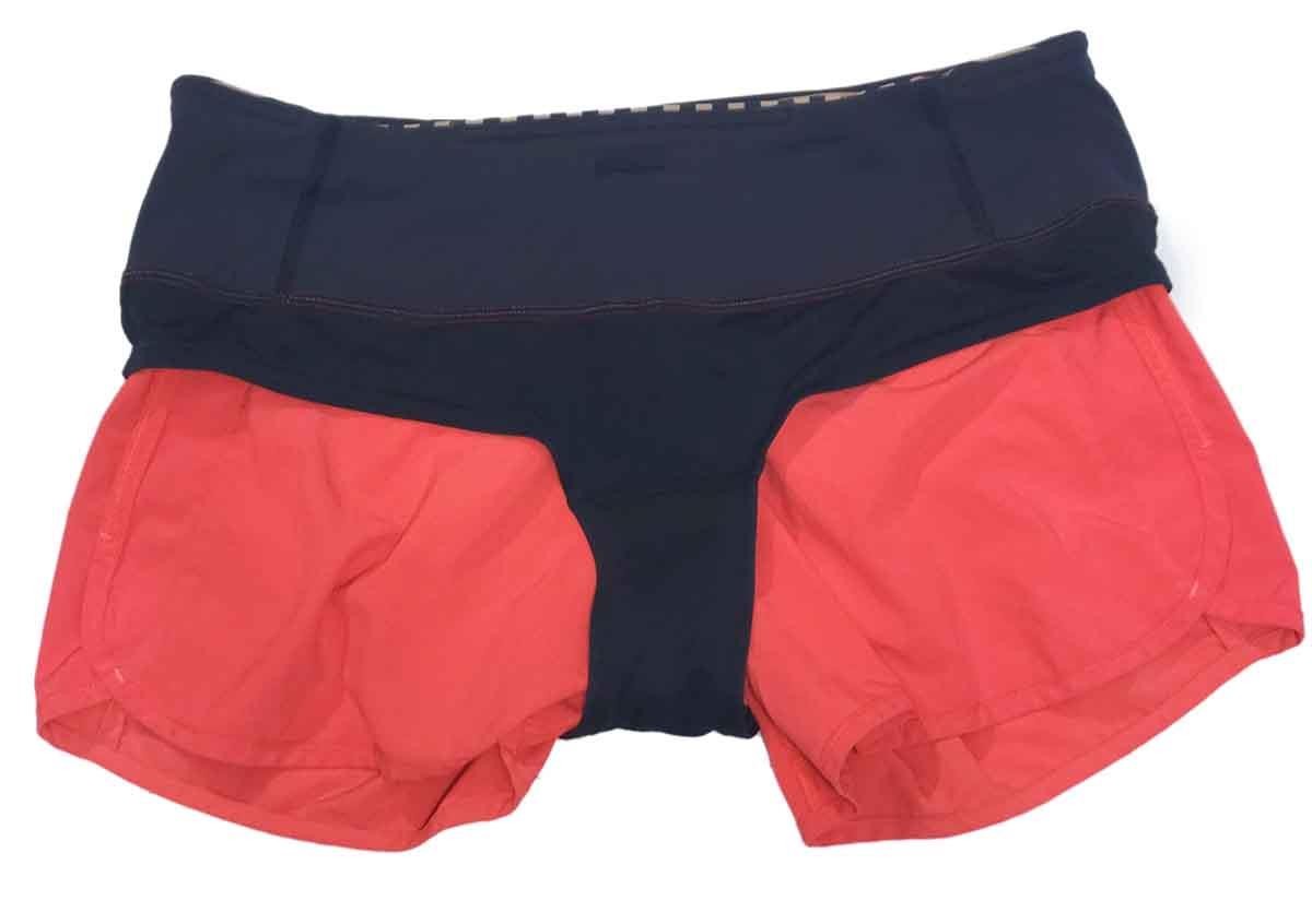 LULULEMON Wmns 6 Reg RUN TIME SHORTS 4″ w/ Brief Run Lightweight Training