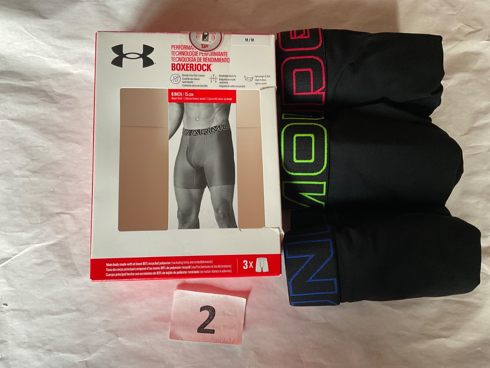 Under Armour 6 inch Tech Boxer Brief New Tag Men Sizes Box Contains 3 Boxerjocks