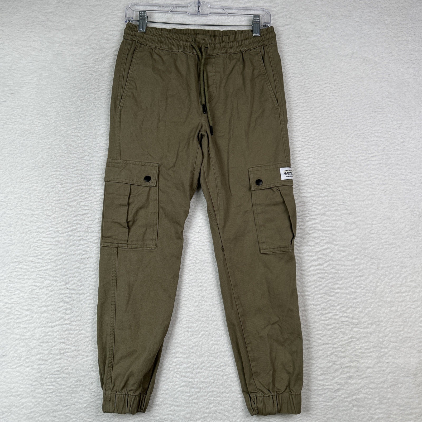 WESC Slim Utility Jogger Pants Cargo Olive Green Unisex Men’s S / Women’s M
