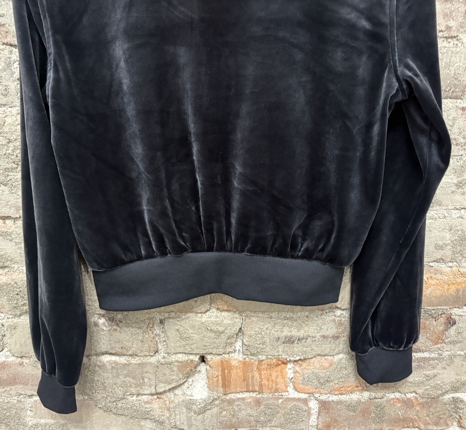 NWT No Boundaries Black Soot Velour Hoodie Jacket Zipper Women’s Size M (8-10)