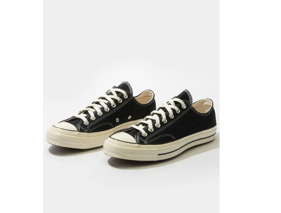 Converse Chuck 70 Low Top Black Egret Canvas Sneakers