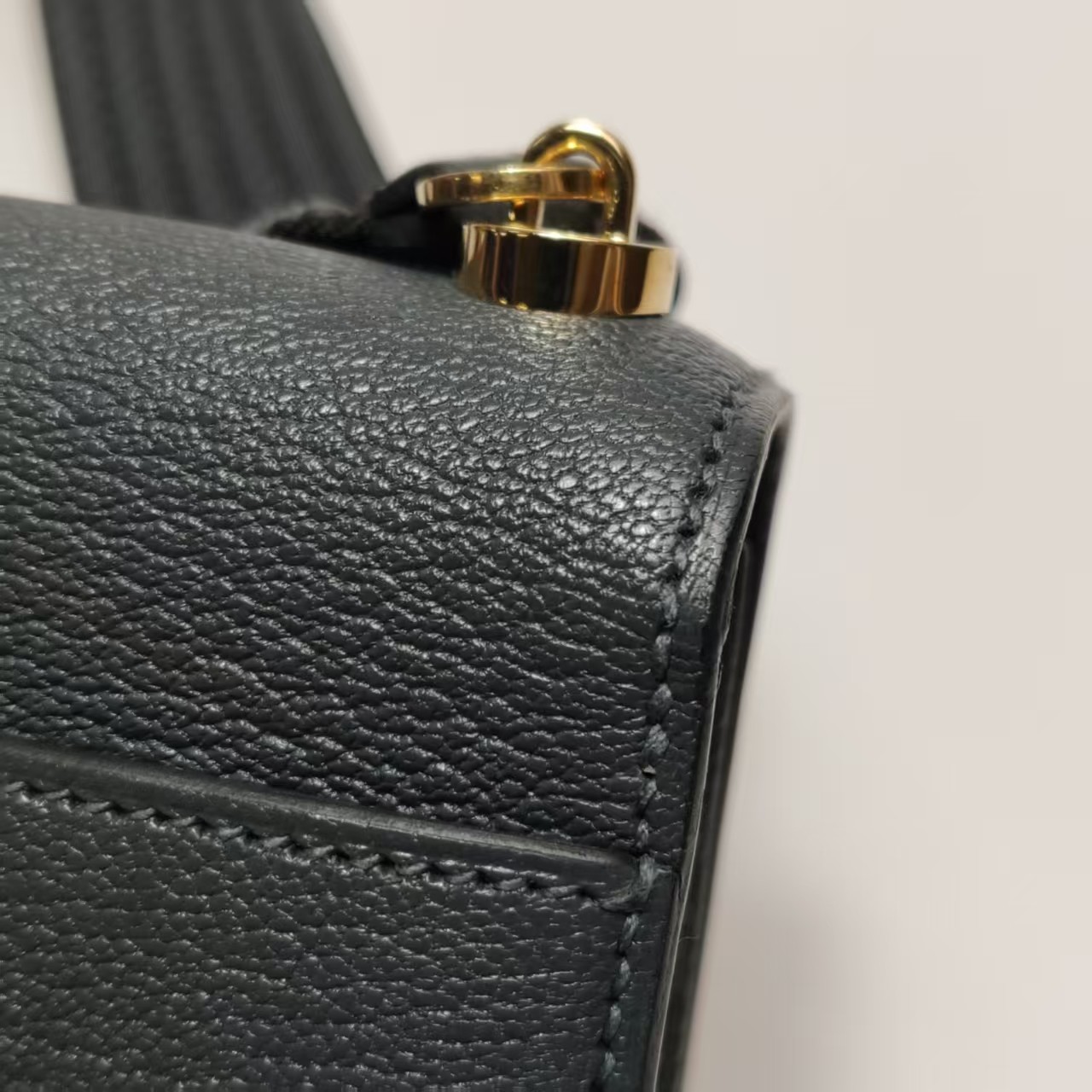 Hermes Verrou Mini 17 Chevre Mysore Black 89 Noir GoldHardware GHW Bag Auth