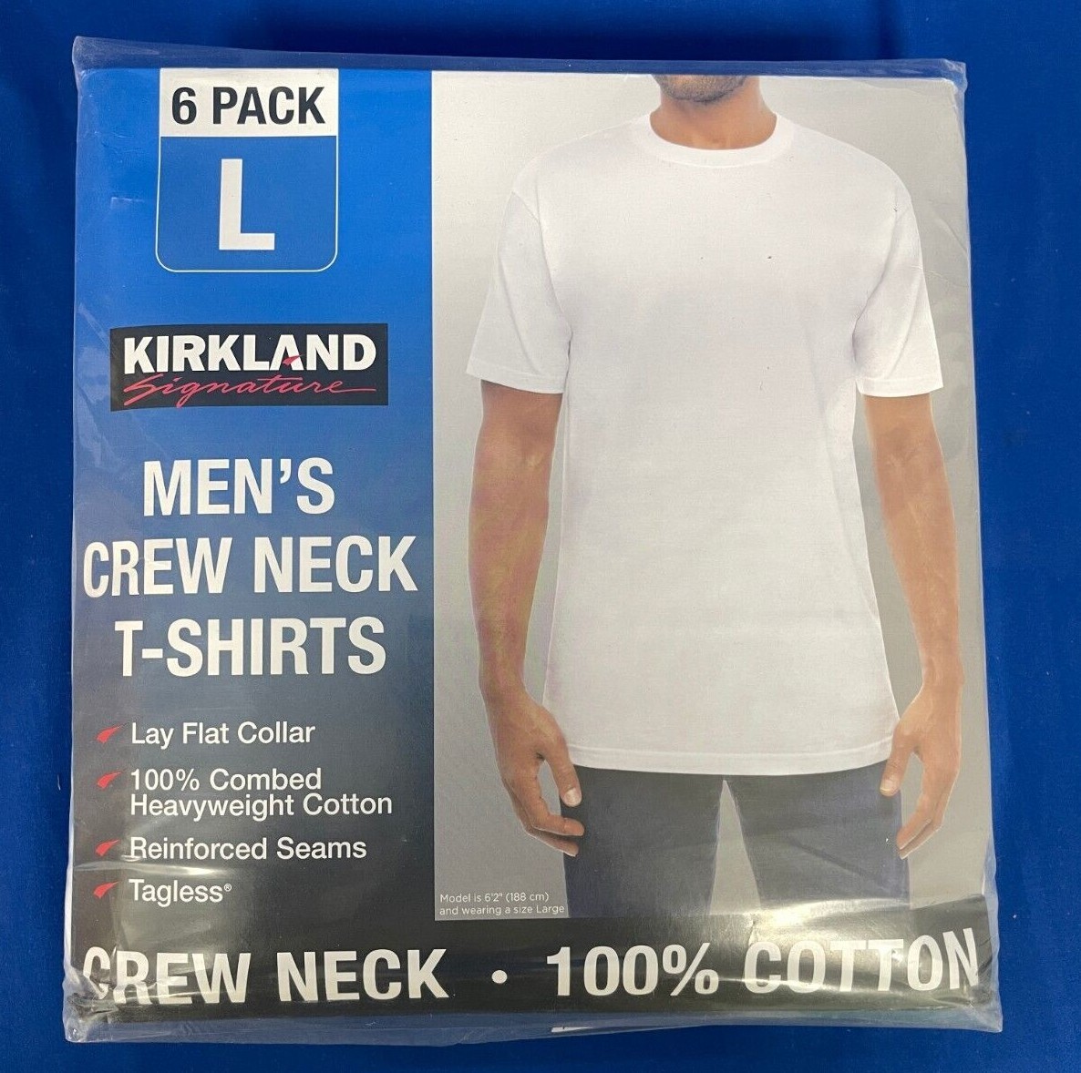 Kirkland Signature Men’s Crew Neck 6-Pack T-Shirts – Choose Color & Size – NEW