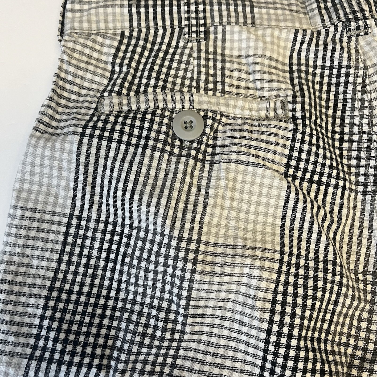 Men’s Vintage OP Ocean Pacific Shorts White Black Gray Pockets Size 34