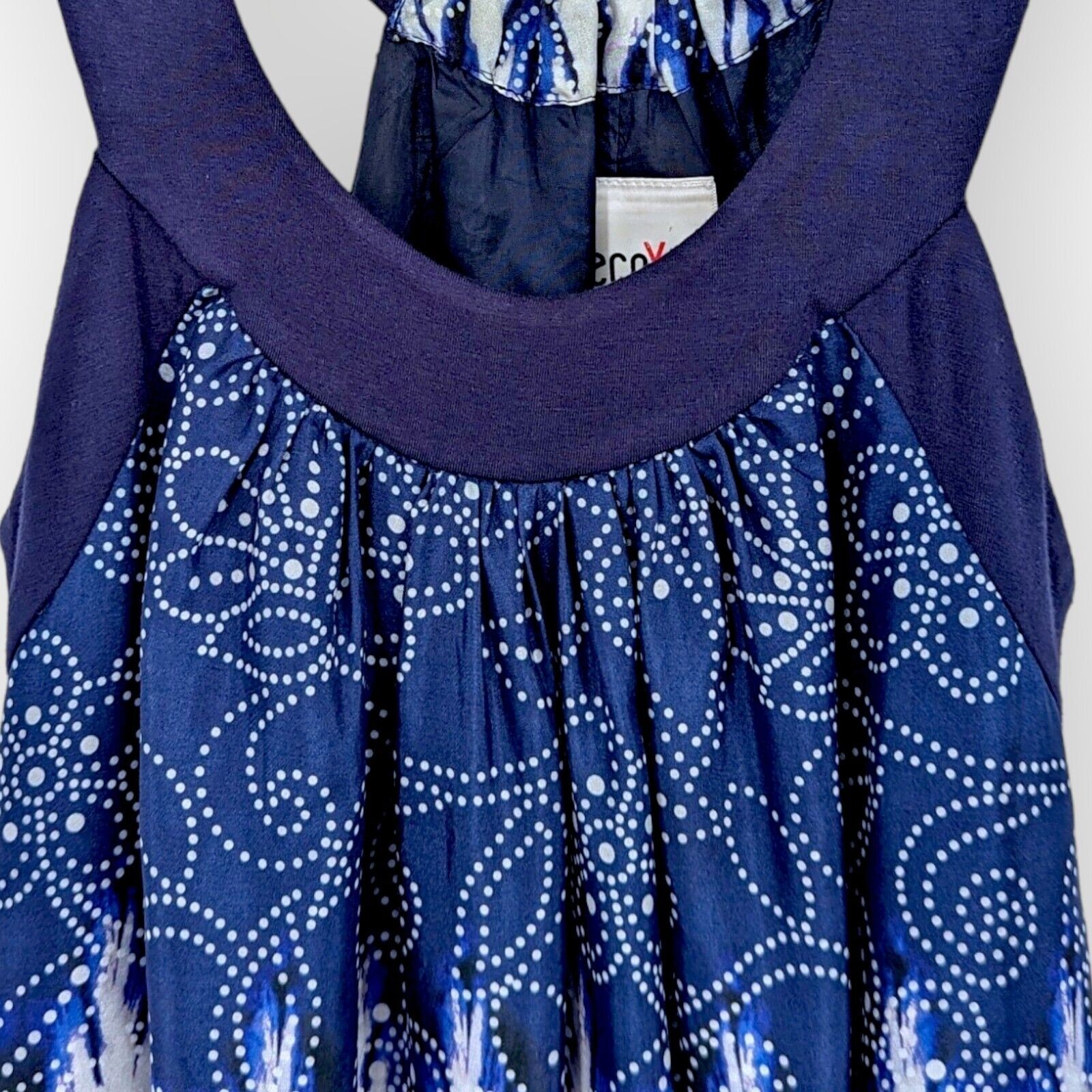 Decode 1.8 Silk Halter Sun Dress Women’s 0 Boho Batik Ikat Anthropologie Aztec