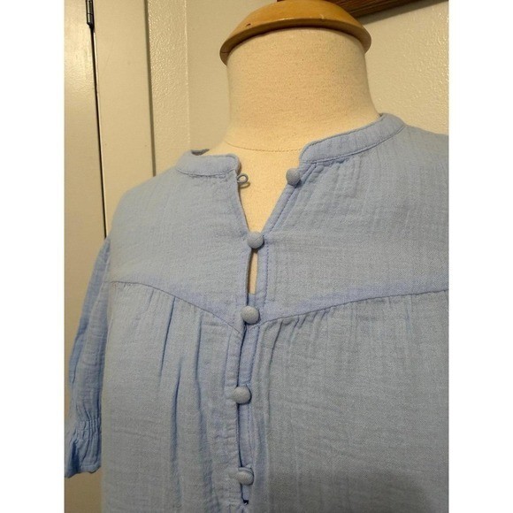 Women’s Cotton Double Cloth Mini Dress with Drop Waist, Size XL boho preppy chic
