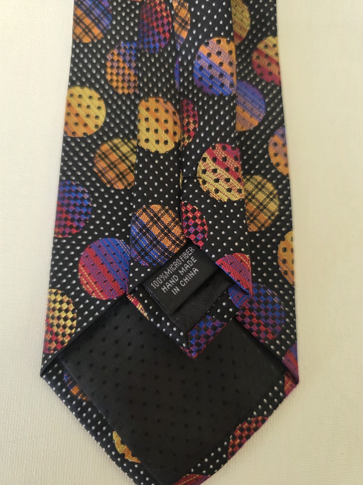 Stacy Adams Men’s Woven Silk Tie Black Multicolor Polka Dot One Size Pop Art