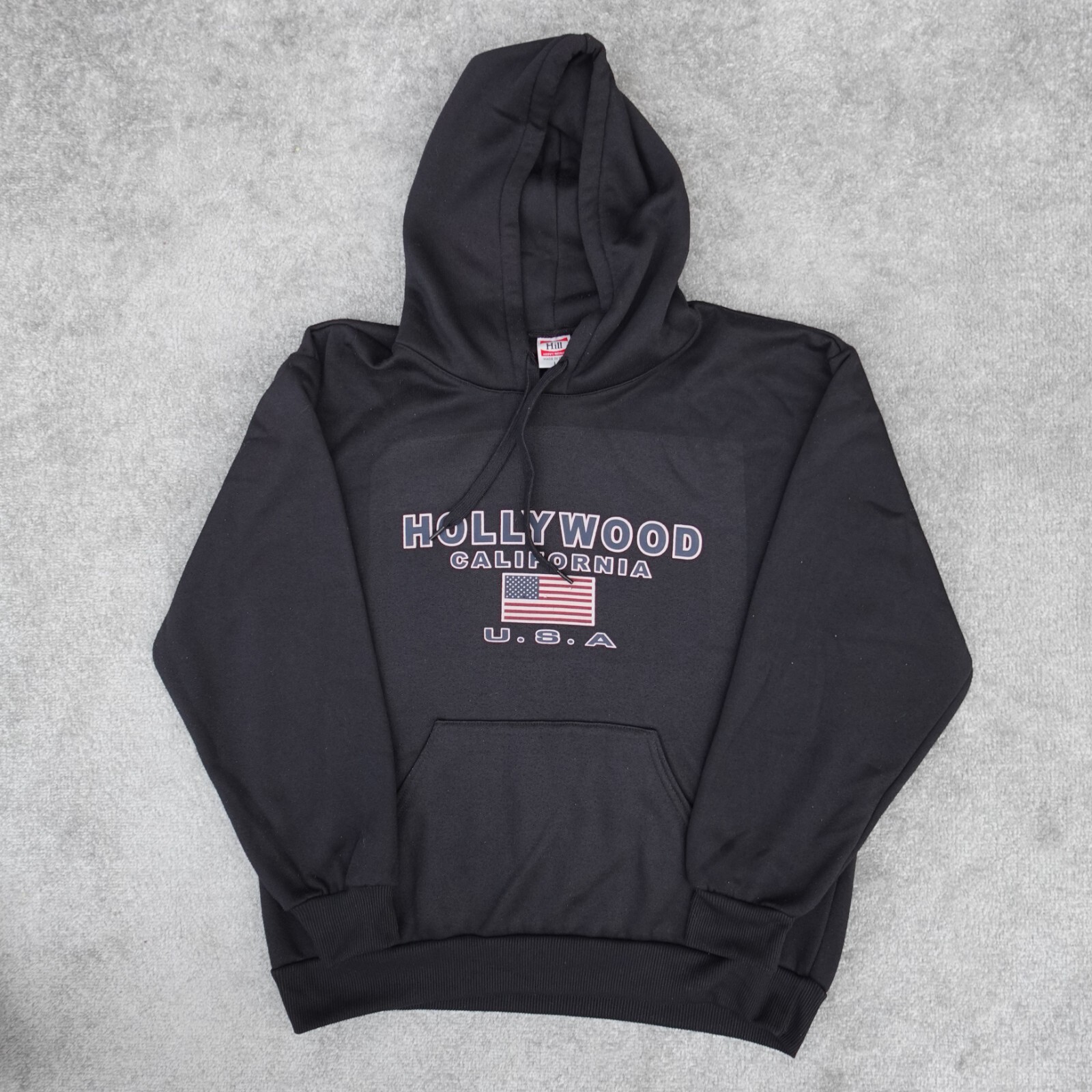 Vtg Hill Heavyweight Sweatshirt Mens L Black Hollywood California USA Made 90s