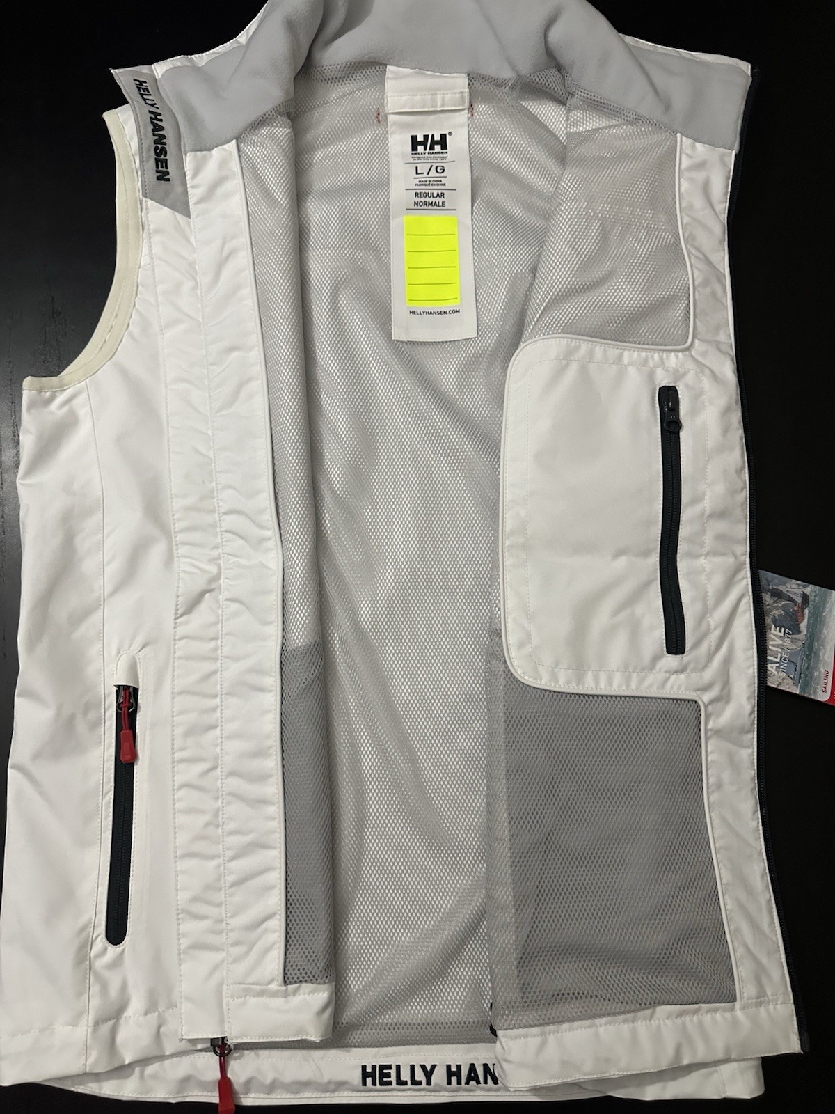 Helly Hansen Gilet Crew Vest Sailing Mens Size Large White 30270-001 NWT