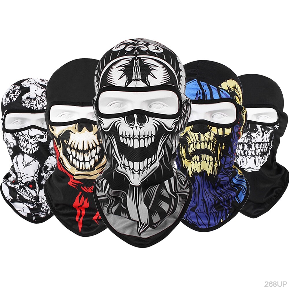 Tactical Skull Ghost Printed Full Face Mask Balaclava Halloween Ski Motorcycle