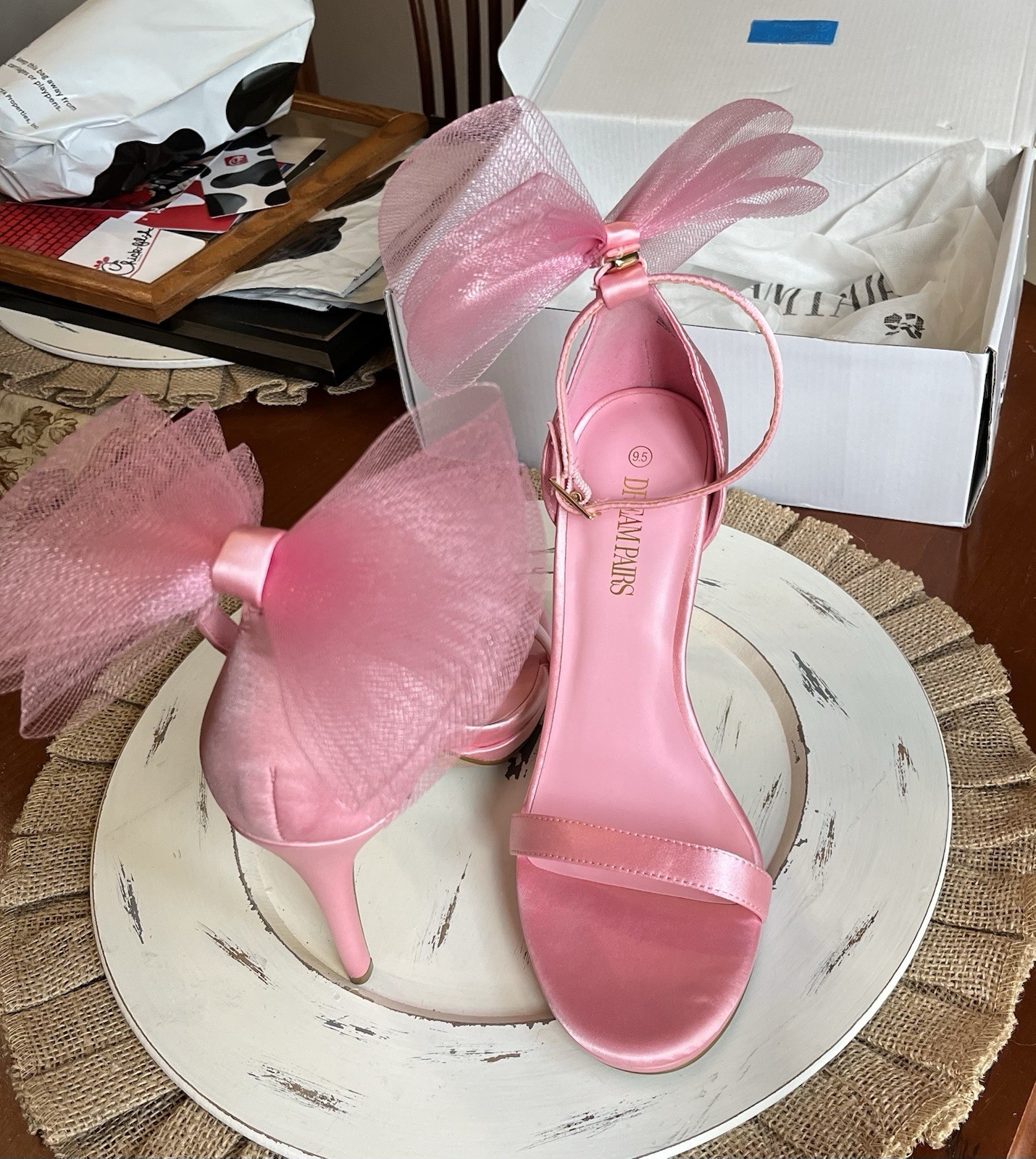 Dream Pairs Women’s Pink Ankle Strap High Heels Size 9.5