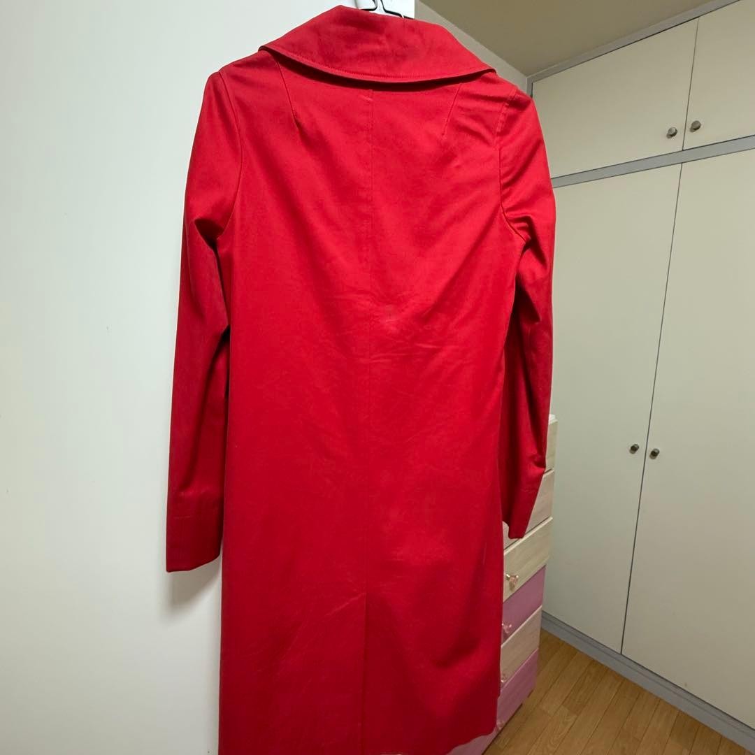 BURBERRY Red Double Breasted Long Coat UK8