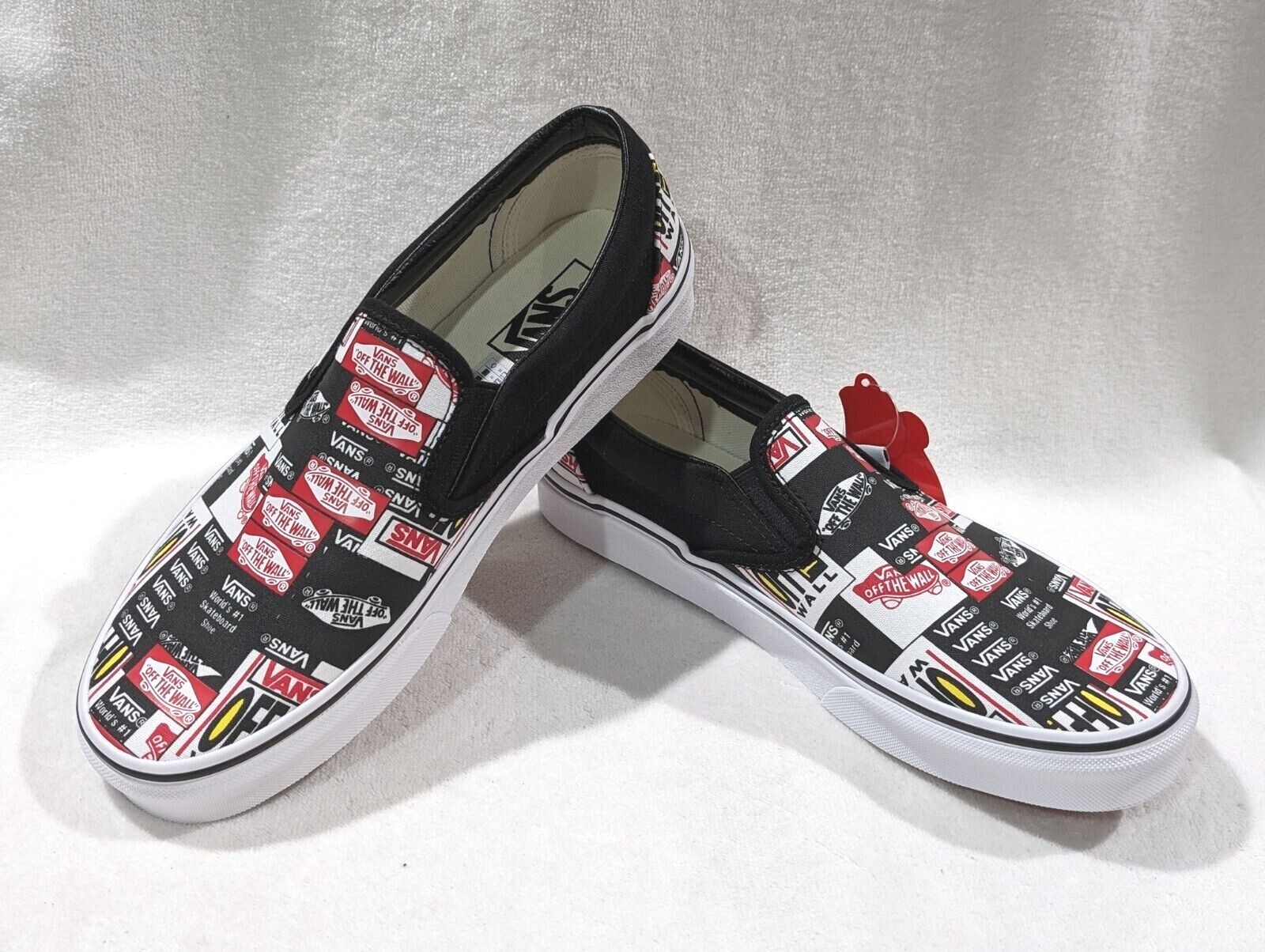 Vans Unisex Classic Labell Mix Black/Multicolor Slip On Shoes – Size 8M/9.5W NWB