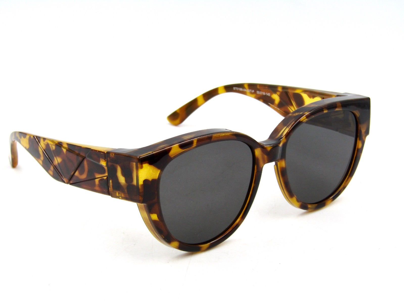 Meeloog Med. Polarized Fit Over Glasses Sunglasses, Light Tortoise / Gray #AT125