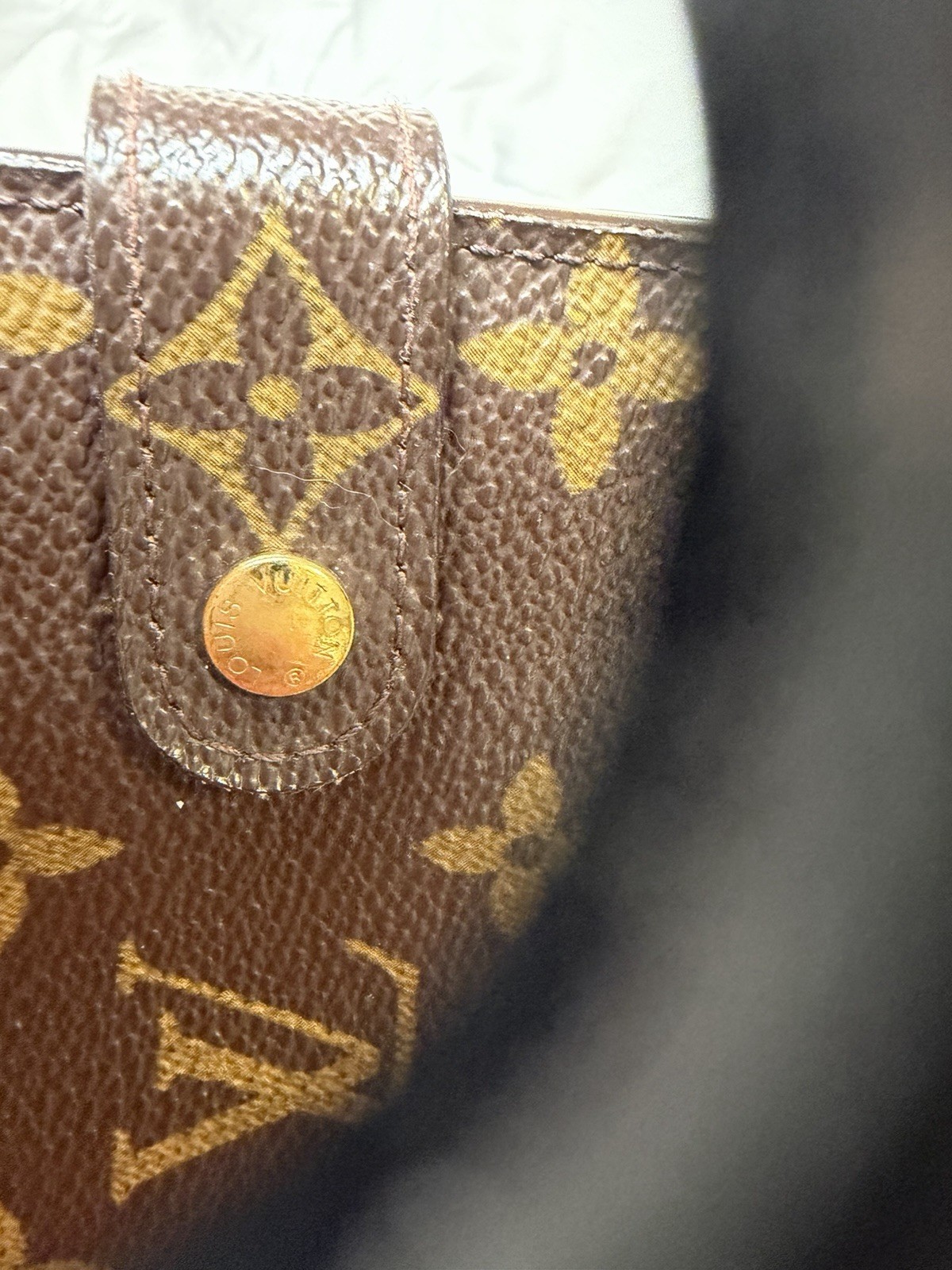 Louis Vuitton Monogram Brown Women’s Wallet Snap Flap Zip Coin Pocket