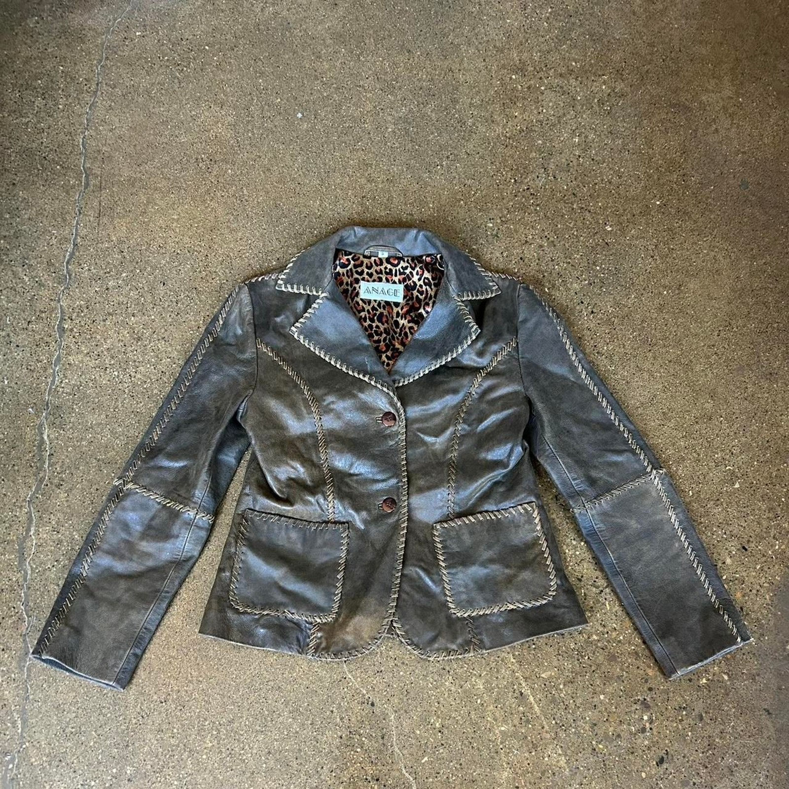 Vintage Anage 100% Leather Jacket Women’s Size S Western Boho Style