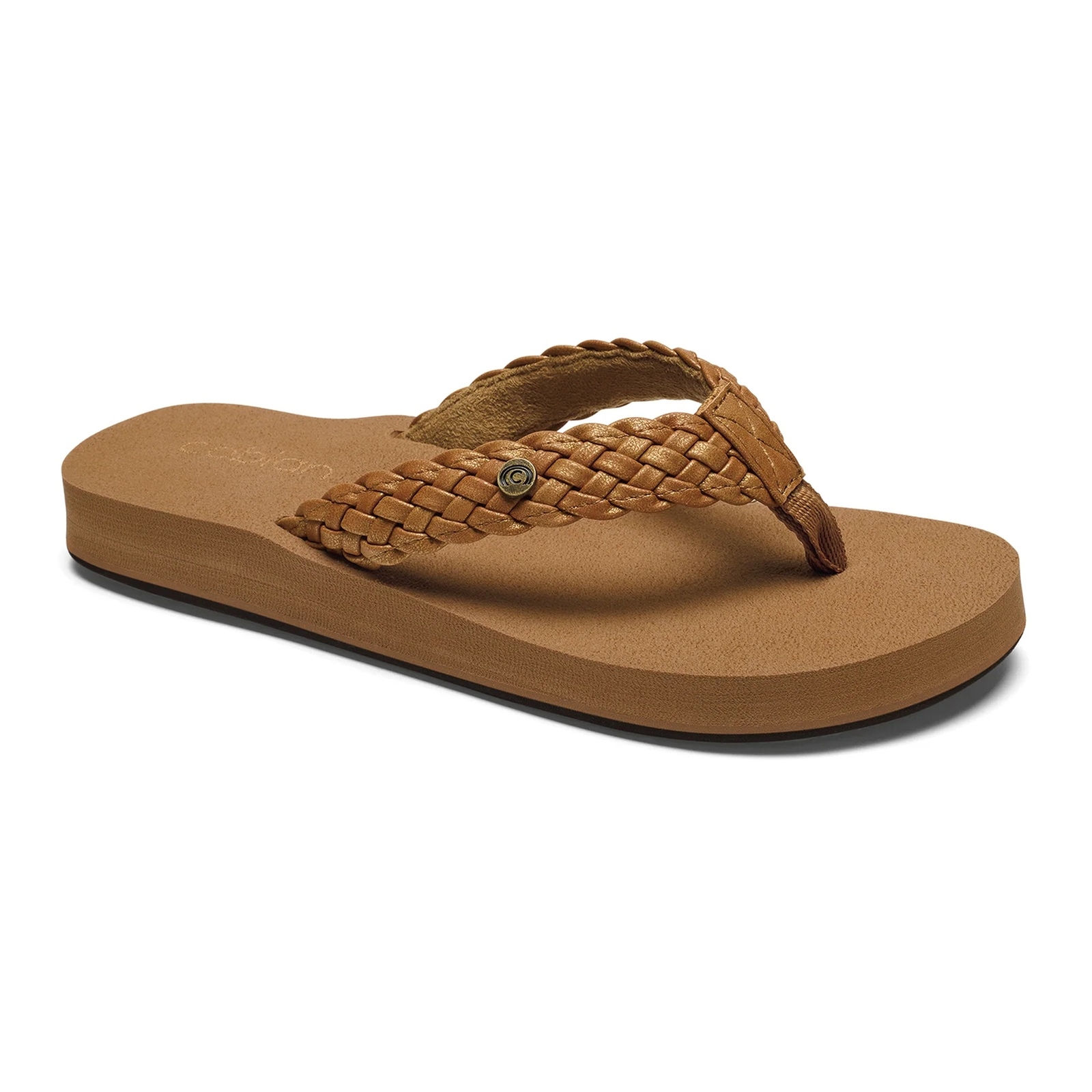 COBIAN Women’s Braided Bounce Chestnut Flip Flop Sandal (BRB10-210)