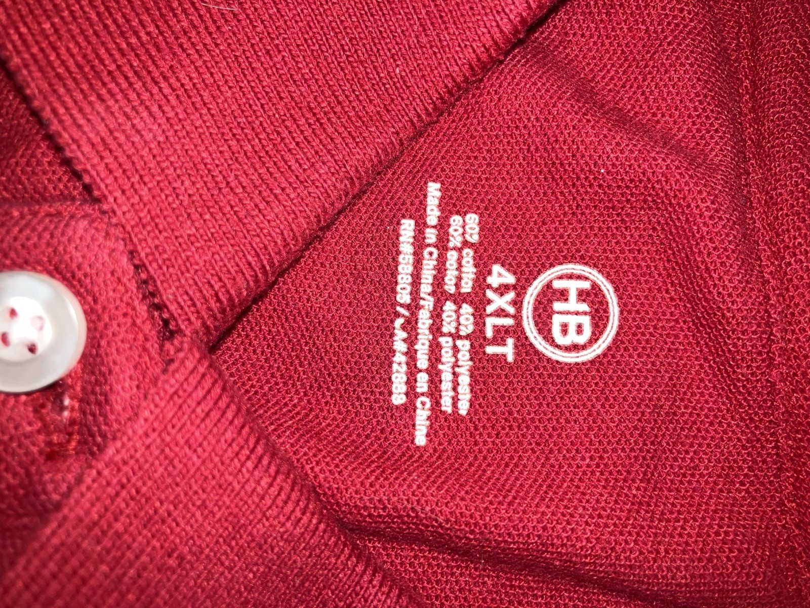 HB Polo Red With White And Black Stripes 4XLT Excellent Condition