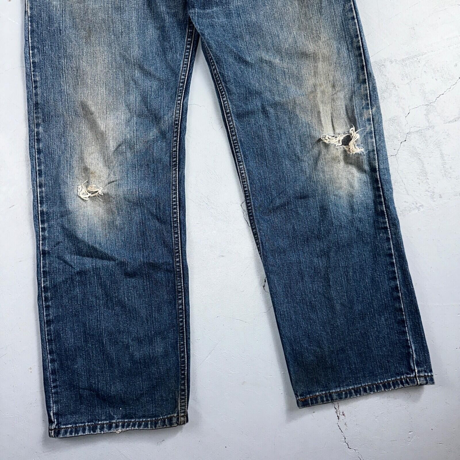 Levis 559 Relaxed Straight Fit Rugged Dark Blue VTG Y2K Denim Jeans Mens 36×32