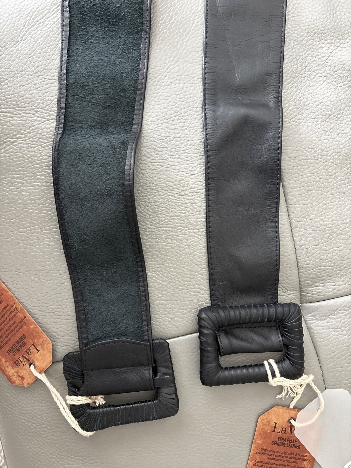 La Via Firenze/ Italian Genuine Leather Belt/ women / black/ M/L