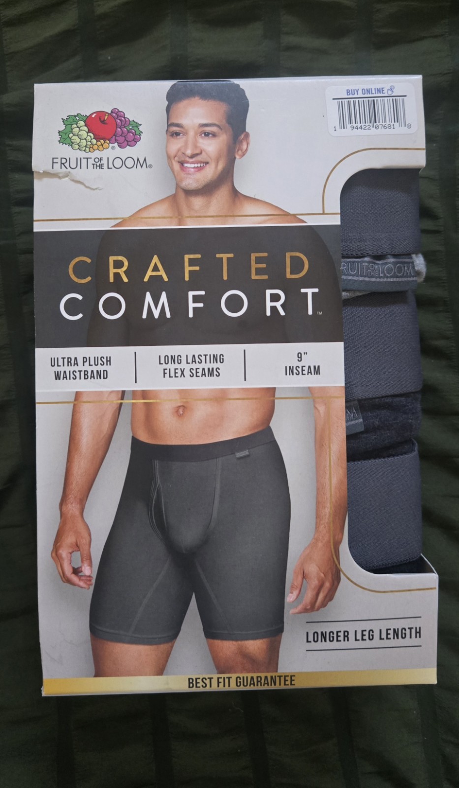 Fruit of the Loom Men’s Crafted Comfort Long Leg Boxer Briefs Size 3XL