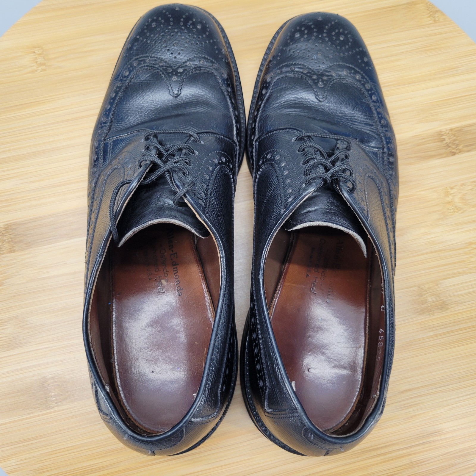 Allen Edmonds Baltic Ostendo Mens Size 8.5 C Brogue Wingtip Oxford Dress Shoes